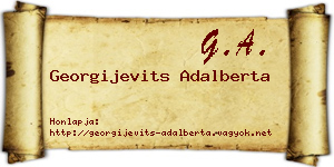 Georgijevits Adalberta névjegykártya